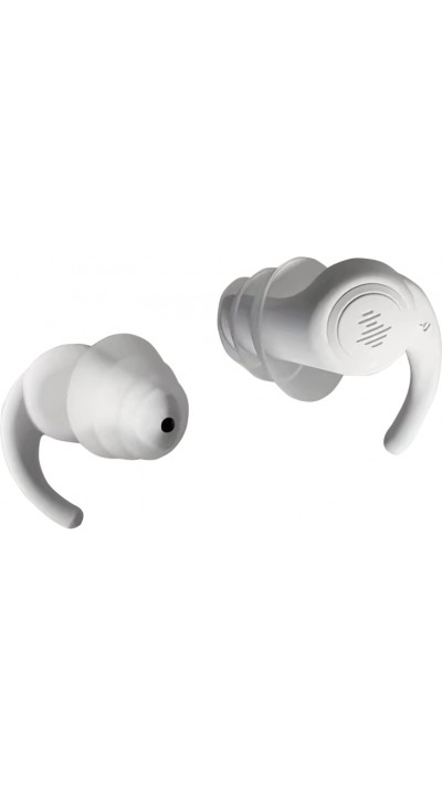 Bouchons d'oreilles en silicone souple à 3 couches réutilisables réduction du bruit pour dormir nager travailler étudier contre le ronflement concerts - Blanc