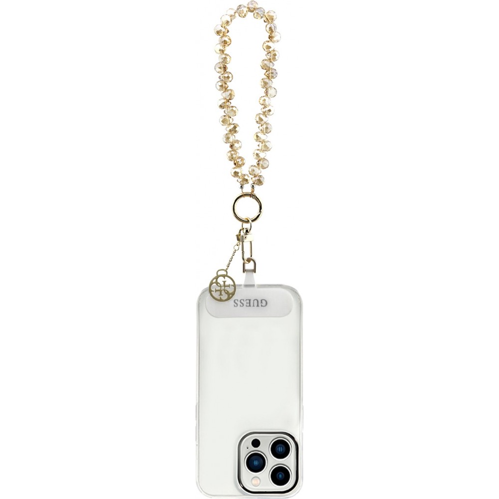 Guess Universeller Smartphone-Kettenarmband mit Tropfenperlen - Gold