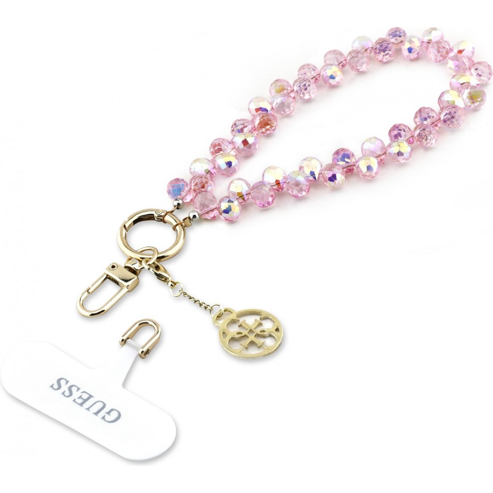 Guess Universeller Smartphone Kettenarmband mit Tropfenperlen - Rosa