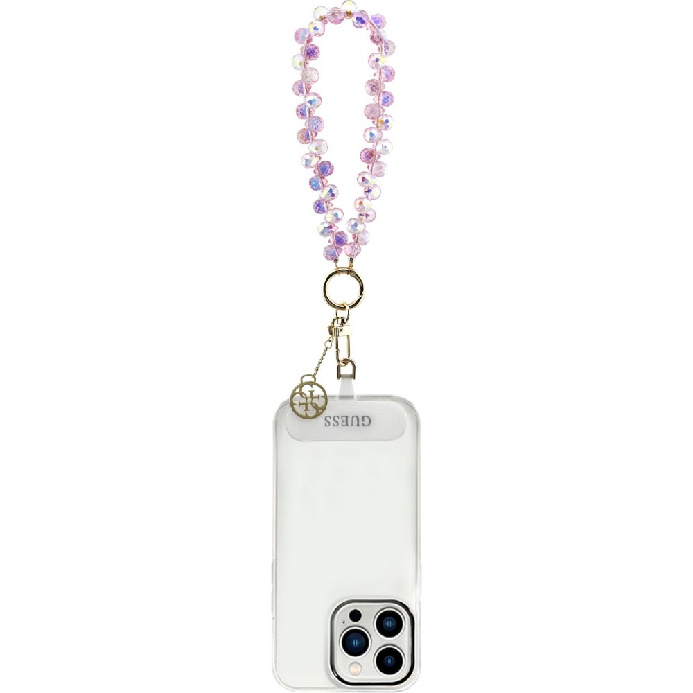 Guess Universeller Smartphone Kettenarmband mit Tropfenperlen - Rosa