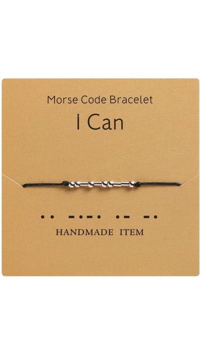 Morsecode Armband I Can mit Nylonband - Silber