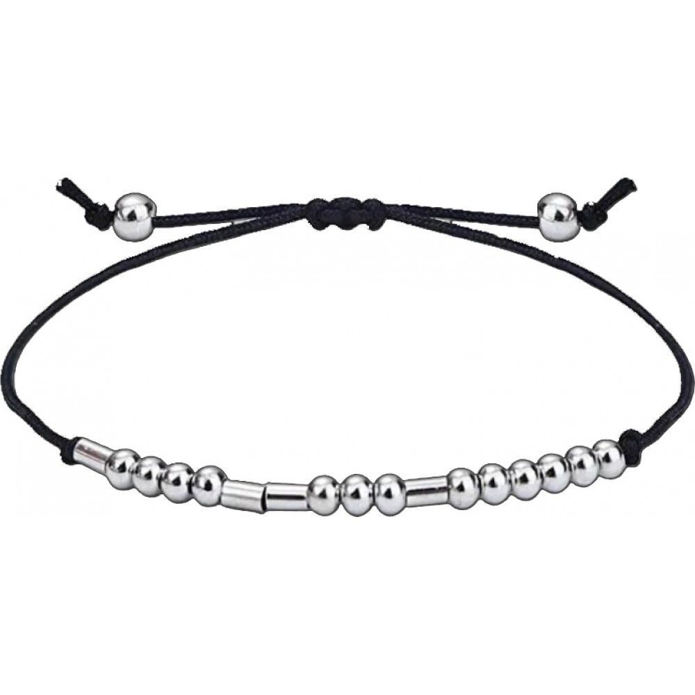 Morsecode Armband I Can mit Nylonband - Silber