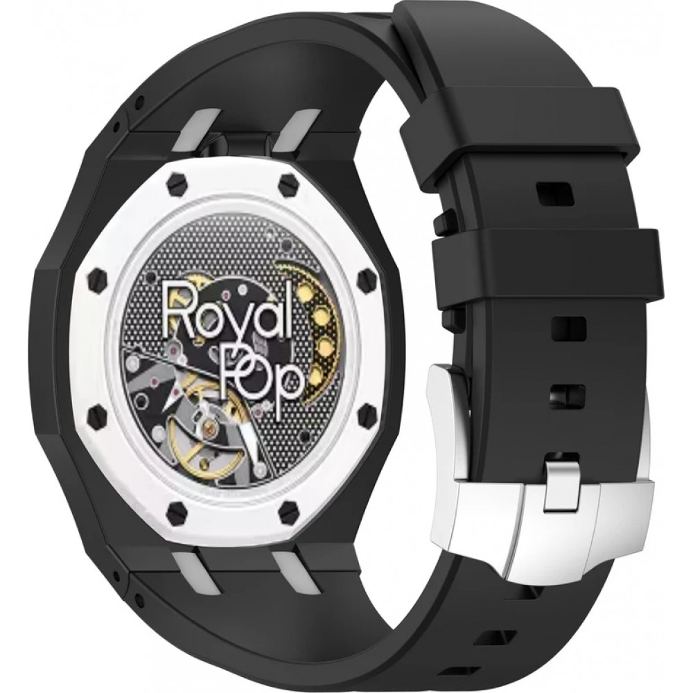 Bracelet pour montre Royal Pop (AP x Swatch) en silicone waterproof (couronne &agrave; 12h) - Argent
