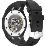 Bracelet pour montre Royal Pop (AP x Swatch) en silicone waterproof (couronne &agrave; 12h) - Argent
