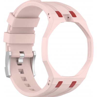 Bracelet pour montre Royal Pop (AP x Swatch) en silicone waterproof (couronne &agrave; 12h) - Rose clair