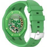 Bracelet pour montre Royal Pop (AP x Swatch) en silicone waterproof (couronne &agrave; 12h) - Vert fonc&eacute;