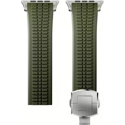 Bracelet sport luxe en caoutchouc premium pour Apple Watch 49/46/45/44 mm confort étanche et résistant - Vert - Apple Watch 44/45/46/49 mm