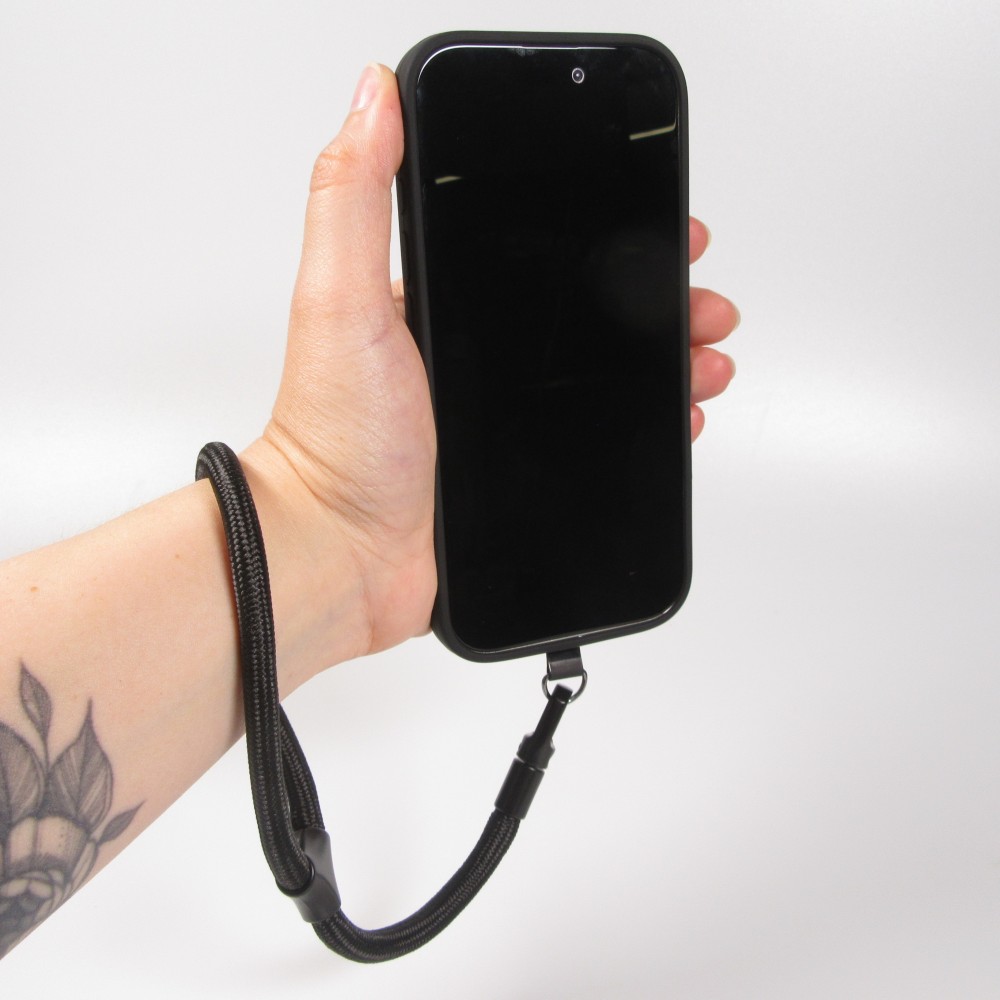 Bracelet universel de corde attache pour coque - Noir