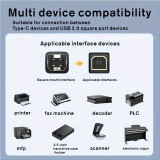 Câble adaptateur USB-B vers USB-C compatible avec différents appareils flexible léger et en nylon (2 m) - Noir