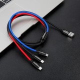 Baseus USB 3 in 1 Kabel Micro USB / Lightning / USB-C 3.5A (1,2 m) Lade- und Datenkabel - Schwarz