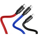 Baseus USB 3 in 1 Kabel Micro USB / Lightning / USB-C 3.5A (1,2 m) Lade- und Datenkabel - Schwarz