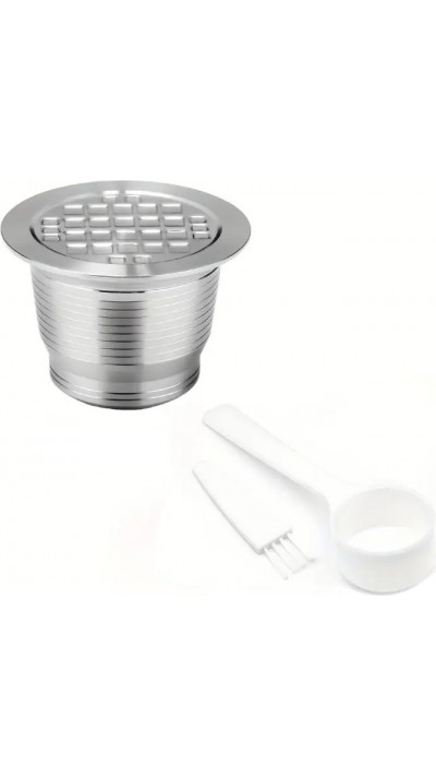 Capsule en acier inoxydable réutilisable pour café compatible avec machine Nespresso - Argent
