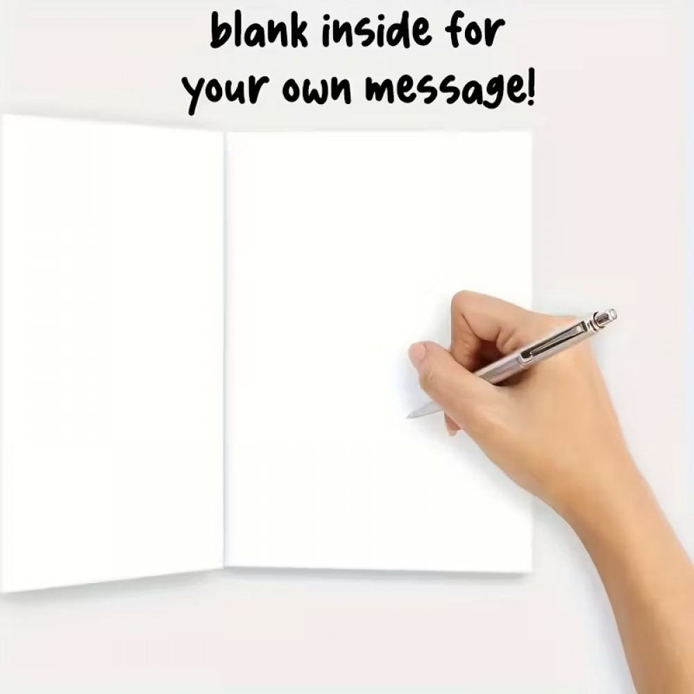 Carte de No&euml;l chat mignon avec enveloppe rouge carte festive originale - Beige