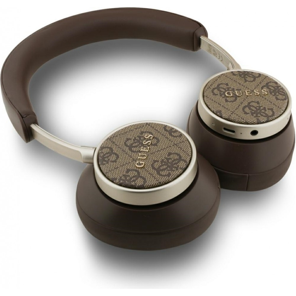 Casque Bluetooth Guess 4G Classique Logo ENC 45h d'autonomie - Brun