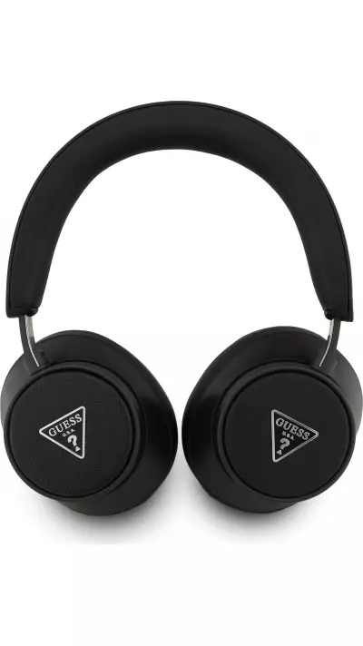 Casque Bluetooth Guess PU Saffiano triangle logo 45h d'autonomie assistant vocal charge rapide réduction du bruit  - Noir