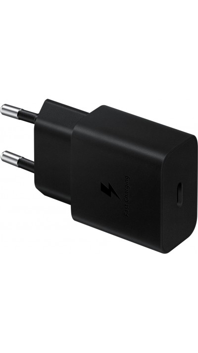 Chargeur adaptateur mural Samsung EP-T1510NBEGEU USB-C 15W PD AFC charge rapide et conception compacte - Noir