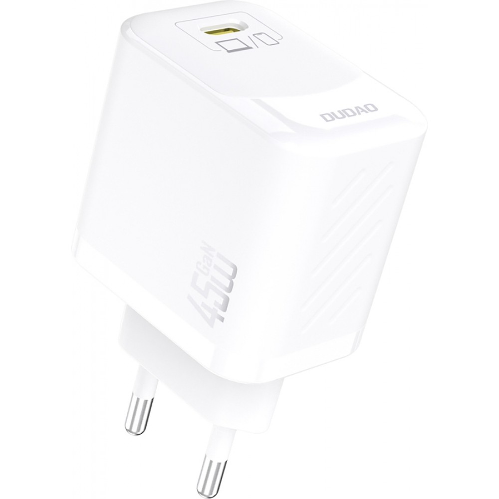 Chargeur mural GaN Dudao A28C 45W avec câble USB-C design antiglisse - Blanc