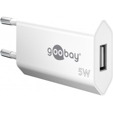 Chargeur mural Goobay 5W USB-A adaptateur secteur USB compact - Blanc