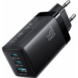 Chargeur mural Joyroom JR-TG10 65W GaN charge rapide 2x USB-C + USB-A avec c&acirc;ble USB-C 100W 1.2m - Noir