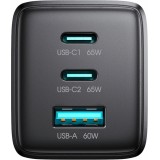 Chargeur mural Joyroom JR-TG10 65W GaN charge rapide 2x USB-C + USB-A avec c&acirc;ble USB-C 100W 1.2m - Noir