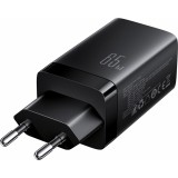 Chargeur mural Joyroom JR-TG10 65W GaN charge rapide 2x USB-C + USB-A avec c&acirc;ble USB-C 100W 1.2m - Noir