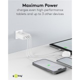 Chargeur rapide Goobay 100W GaN USB-C Power Delivery et USB-A adaptateur multiport - Blanc