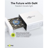 Chargeur rapide Goobay 100W GaN USB-C Power Delivery et USB-A adaptateur multiport - Blanc
