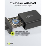 Chargeur rapide Goobay 100W GaN USB-C Power Delivery et USB-A adaptateur multiport - Noir