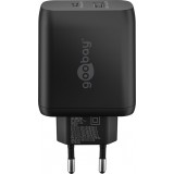 Chargeur rapide Goobay 45W GaN USB-C Power Delivery et USB-A adaptateur mural - Noir