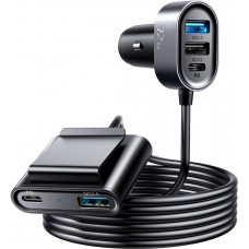 Chargeur rapide voiture Joyroom JR-CL05 78W multi 5 ports (2xPD+3QC3.0) câble 1.5m - Noir