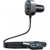 Chargeur rapide voiture Joyroom JR-CL05 78W multi 5 ports (2xPD+3QC3.0) câble 1.5m - Noir