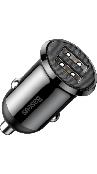 Chargeur voiture Baseus Grain Pro compatibilité universelle 2x USB 4.8 A rapide multifunctionnel - Noir