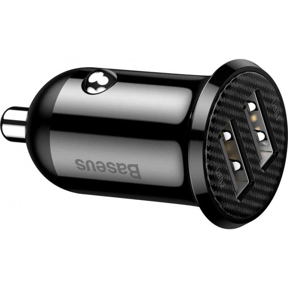 Chargeur voiture Baseus Grain Pro compatibilité universelle 2x USB 4.8 A rapide multifunctionnel - Noir