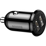 Chargeur voiture Baseus Grain Pro compatibilité universelle 2x USB 4.8 A rapide multifunctionnel - Noir