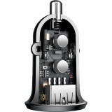 Chargeur voiture Baseus Grain Pro compatibilité universelle 2x USB 4.8 A rapide multifunctionnel - Noir