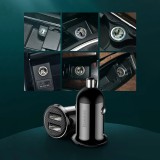Chargeur voiture Baseus Grain Pro compatibilité universelle 2x USB 4.8 A rapide multifunctionnel - Noir