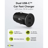 Chargeur voiture rapide Goobay 30W USB-C PD adaptateur allume-cigare 12/24V - Noir