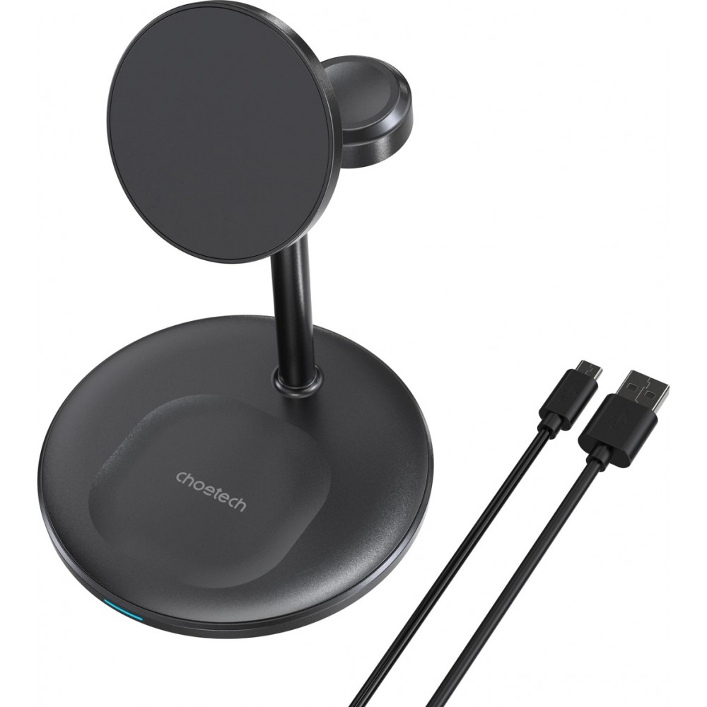 Choetech T585-F - Station de charge sans fil 3 en 1 magnétique pour iPhone / AirPods Pro / Apple Watch - Noir