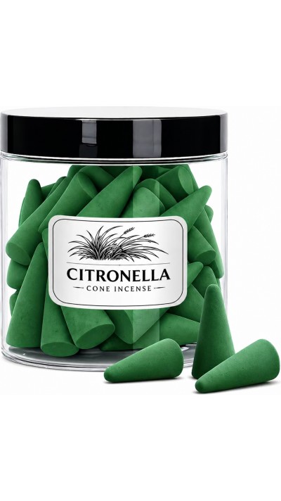 Citronella R&auml;ucherkegel Premium handgemacht lange Brenndauer Anti M&uuml;cken f&uuml;r draussen ideal f&uuml;r den Sommer - Gr&uuml;n