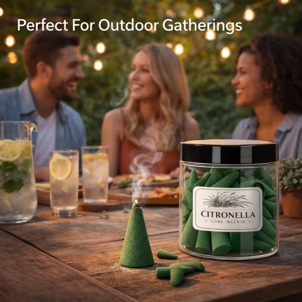 C&ocirc;nes d&rsquo;encens citronnelle premium faits main longue dur&eacute;e anti-moustique pour ext&eacute;rieur id&eacute;al pour l'&eacute;t&eacute; - Vert