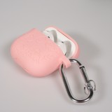 AirPods 4 Case Hülle - Gravierte Silikon-Dinosaurier und Blumen - Rosa
