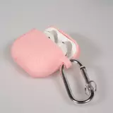 AirPods 4 Case H&uuml;lle - Gravierte Silikon-Dinosaurier und Blumen - Rosa