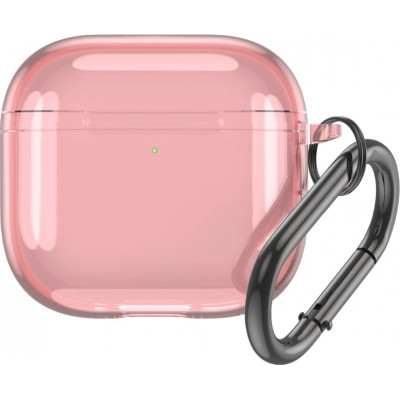 Coque AirPods 4 - Silicone TPU transparent - Rose