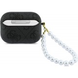 Coque AirPods Pro / Pro 2 - Guess 4G pour AirPods Pro 3 avec bracelet en perle - Noir