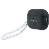 Coque AirPods Pro / Pro 2 - Guess 4G pour AirPods Pro 3 avec bracelet en perle - Noir