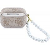 Coque AirPods Pro / Pro 2 - Guess 4G pour AirPods Pro 3 avec bracelet en perle - Rose