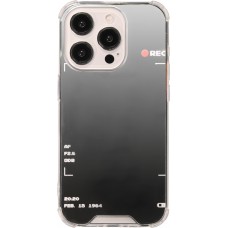 Coque iPhone 14 Pro Max - Effet miroir cam&eacute;ra en silicone avec coins renforc&eacute;s - Argent