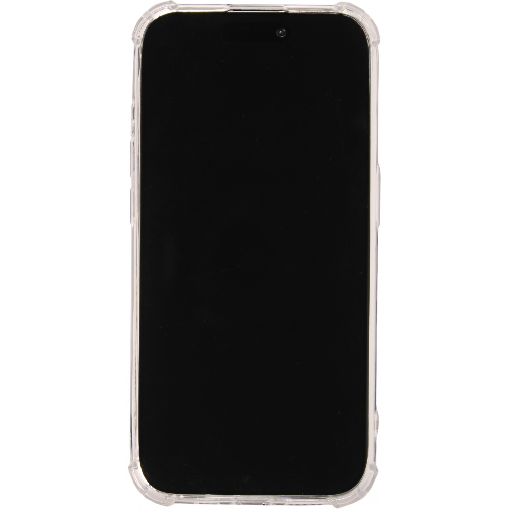 Coque iPhone 14 Pro Max - Effet miroir cam&eacute;ra en silicone avec coins renforc&eacute;s - Argent