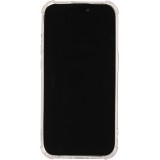 Coque iPhone 14 Pro Max - Effet miroir cam&eacute;ra en silicone avec coins renforc&eacute;s - Argent