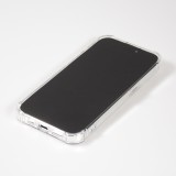 Coque iPhone 14 Pro Max - Effet miroir cam&eacute;ra en silicone avec coins renforc&eacute;s - Argent